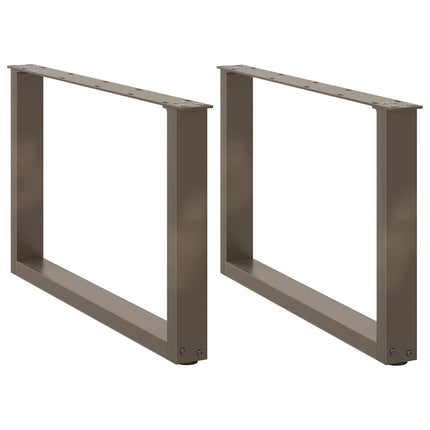 Soffbordsben U-formade 2 st naturstål 70x(42-43) cm stål