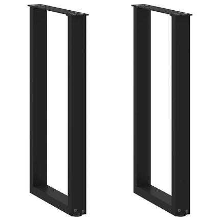 Konsolbordsben U-formade 2 st svarta 28x(72-73) cm stål