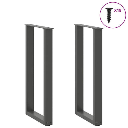 Konsolbordsben U-formade 2 st antracit 28x(72-73) cm stål