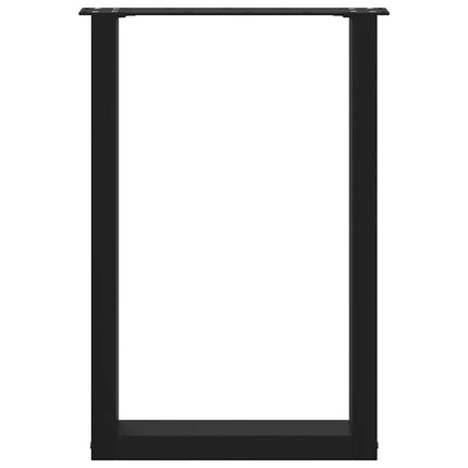 Matbordsben U-formade 2 st svarta 50x(72-73) cm stål
