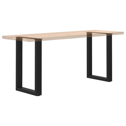 Matbordsben U-formade 2 st svarta 50x(72-73) cm stål