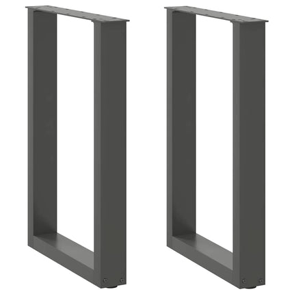 Matbordsben U-formade 2 st antracit 50x(72-73) cm stål