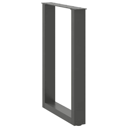 Matbordsben U-formade 2 st antracit 50x(72-73) cm stål