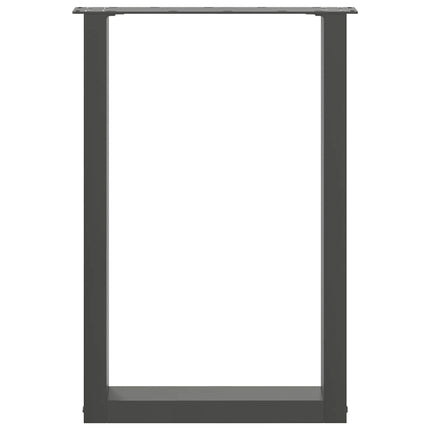 Matbordsben U-formade 2 st antracit 50x(72-73) cm stål
