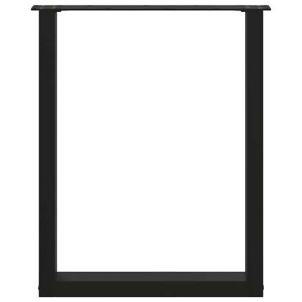 Matbordsben U-formade 2 st svarta 60x(72-73) cm stål