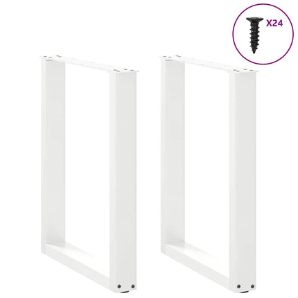 Matbordsben U-formade 2 st vita 60x(72-73) cm stål