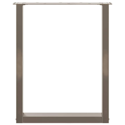 Matbordsben U-formade 2 st naturstål 60x(72-73) cm stål