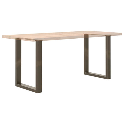 Matbordsben U-formade 2 st naturstål 60x(72-73) cm stål
