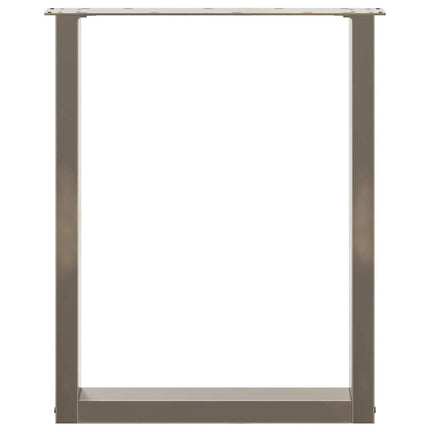 Matbordsben U-formade 2 st naturstål 70x(72-73) cm stål