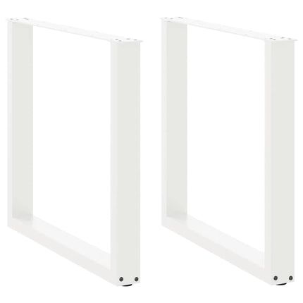 Matbordsben U-formade 2 st vita 80x(72-73) cm stål
