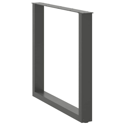 Matbordsben U-formade 2 st antracit 80x(72-73) cm stål