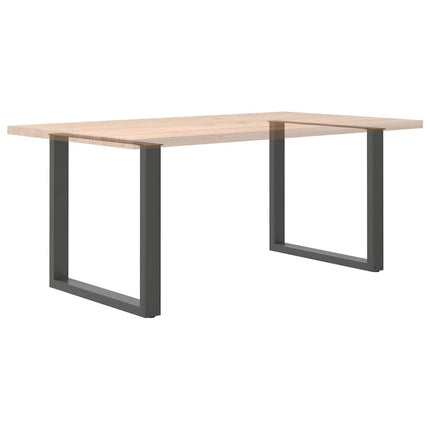 Matbordsben U-formade 2 st antracit 80x(72-73) cm stål