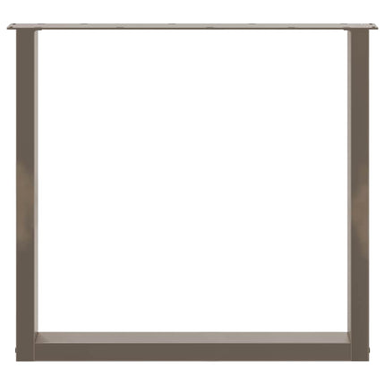 Matbordsben U-formade 2 st naturstål 80x(72-73) cm stål