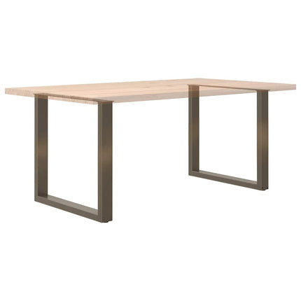 Matbordsben U-formade 2 st naturstål 80x(72-73) cm stål
