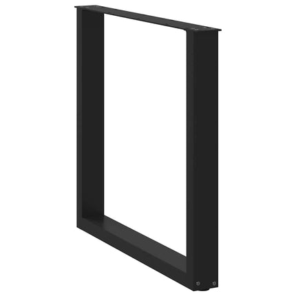 Matbordsben U-formade 2 st svarta 90x(72-73) cm stål