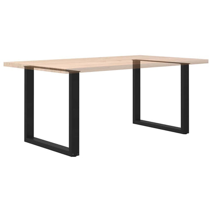 Matbordsben U-formade 2 st svarta 90x(72-73) cm stål