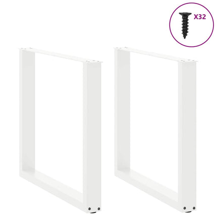 Matbordsben U-formade 2 st vita 90x(72-73) cm stål