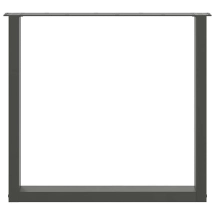 Matbordsben U-formade 2 st antracit 90x(72-73) cm stål