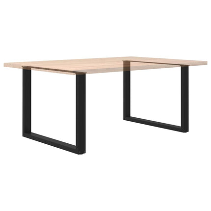 Matbordsben U-formade 2 st svarta 100x(72-73) cm stål