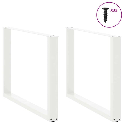 Matbordsben U-formade 2 st vita 100x(72-73) cm stål