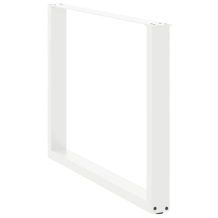 Matbordsben U-formade 2 st vita 100x(72-73) cm stål