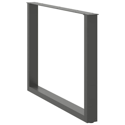 Matbordsben U-formade 2 st antracit 100x(72-73) cm stål