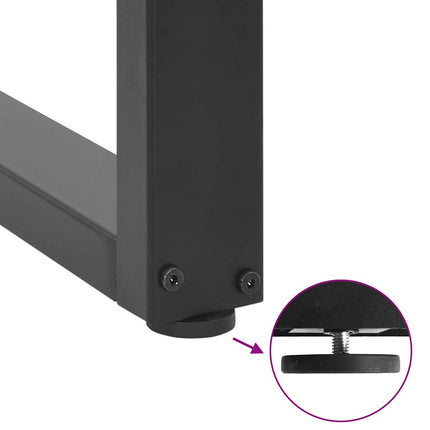 Matbordsben U-formade 2 st antracit 100x(72-73) cm stål