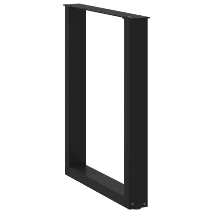 Matbordsben U-formade 3 st svarta 70x(72-73) cm stål