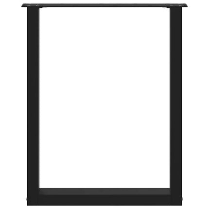 Matbordsben U-formade 3 st svarta 70x(72-73) cm stål