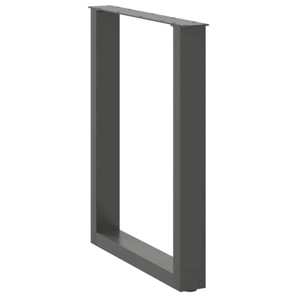 Matbordsben U-formade 3 st antracit 70x(72-73) cm stål