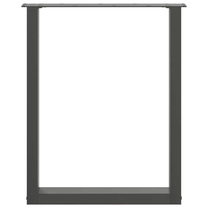 Matbordsben U-formade 3 st antracit 70x(72-73) cm stål
