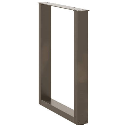 Matbordsben U-formade 3 st naturstål 70x(72-73) cm stål