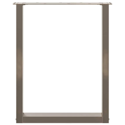 Matbordsben U-formade 3 st naturstål 70x(72-73) cm stål