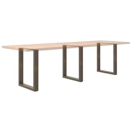 Matbordsben U-formade 3 st naturstål 70x(72-73) cm stål