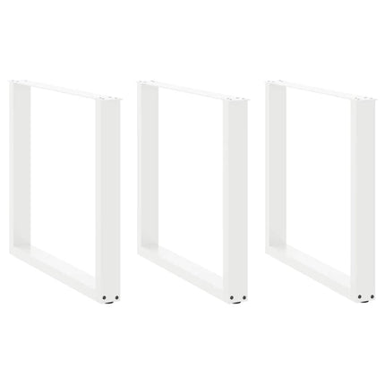 Matbordsben U-formade 3 st vita 80x(72-73) cm stål