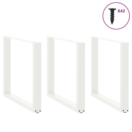 Matbordsben U-formade 3 st vita 80x(72-73) cm stål