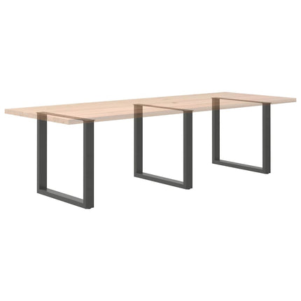 Matbordsben U-formade 3 st antracit 80x(72-73) cm stål