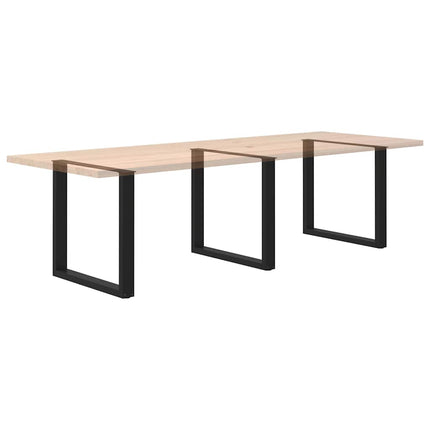 Matbordsben U-formade 3 st svarta 90x(72-73) cm stål