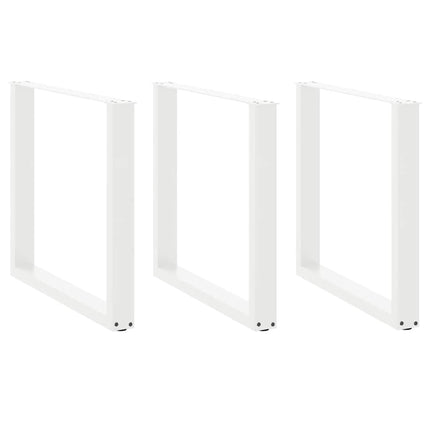 Matbordsben U-formade 3 st vita 90x(72-73) cm stål