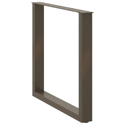 Matbordsben U-formade 3 st naturstål 90x(72-73) cm stål