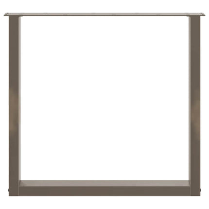 Matbordsben U-formade 3 st naturstål 90x(72-73) cm stål