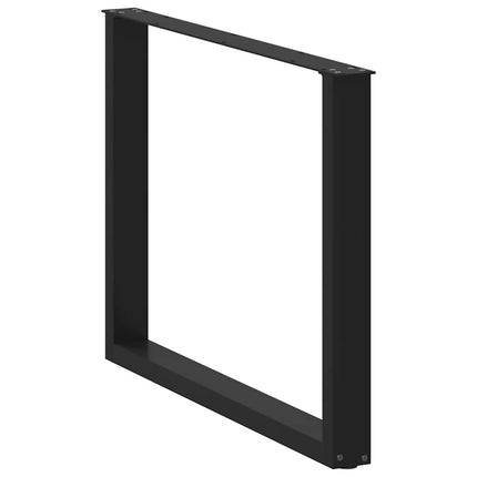 Matbordsben U-formade 3 st svarta 100x(72-73) cm stål