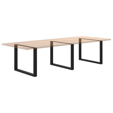 Matbordsben U-formade 3 st svarta 100x(72-73) cm stål