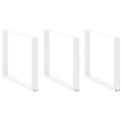 Matbordsben U-formade 3 st vita 100x(72-73) cm stål