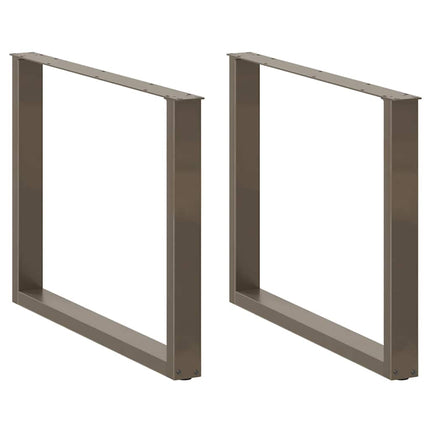Matbordsben U-formade 3 st naturstål 100x(72-73) cm stål