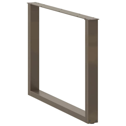 Matbordsben U-formade 3 st naturstål 100x(72-73) cm stål