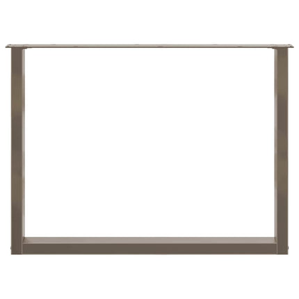 Matbordsben U-formade 3 st naturstål 100x(72-73) cm stål