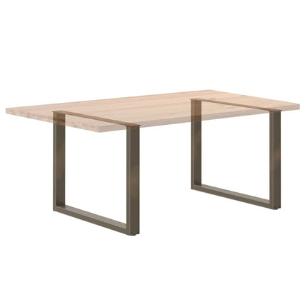 Matbordsben U-formade 3 st naturstål 100x(72-73) cm stål