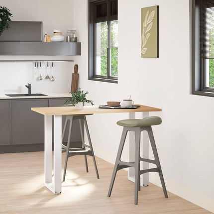 Barbordsben U-formade 2 st vita 40x(90-91) cm stål