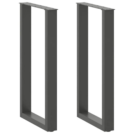 Barbordsben U-formade 2 st antracit 40x(90-91) cm stål